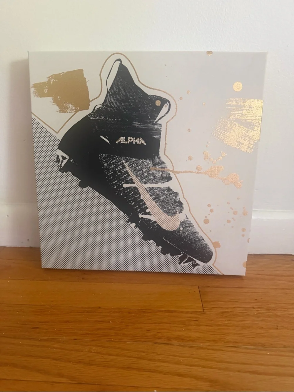 Black and Gold Sneaker Wall Art Canvas